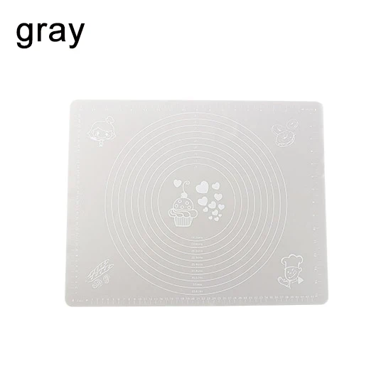gray Антипригарный силиконовый коврик для выпечки с измерением 50X40 см коврик для выпечки счетчик миксер для теста Циновка для роллов Печь вкладыш Fondant(сахарная)/корочка пирога Коврик - Цвет: gray