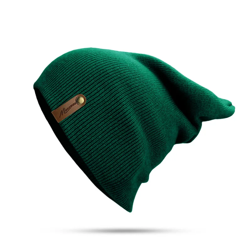 Брендовая зимняя шапка для мужчин Skullies Beanies Женская модная теплая шапка унисекс эластичная вязаная шапка зеленая унисекс повседневные Шапки - Цвет: F