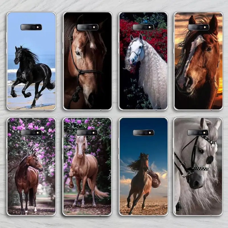 

Handsome Horse Animal Phone Case Transparent for Samsung A71 S9 10 20 HUAWEI p30 40 honor 10i 8x xiaomi note 8 Pro 10t 11