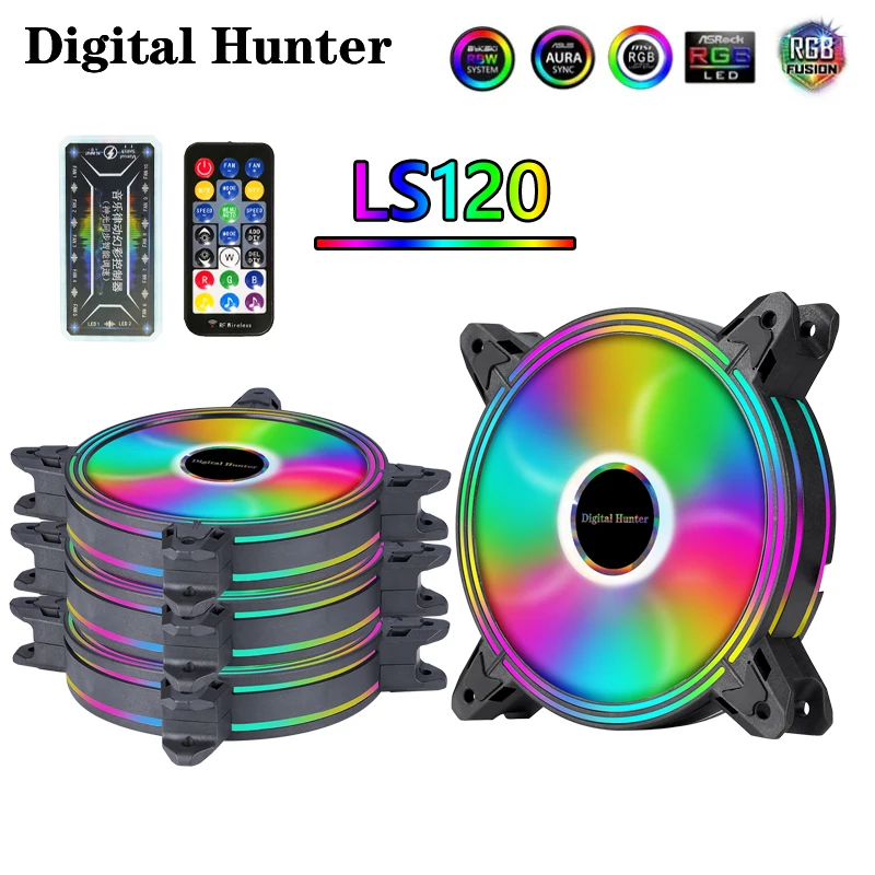 120 мм чехол для ПК вентилятор охлаждения кулер 6 контактов регулируемый RGB