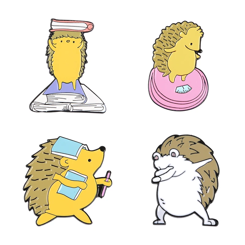 Мультяшные заколки в виде ежика танцевальные броши стиле хиппопа значки