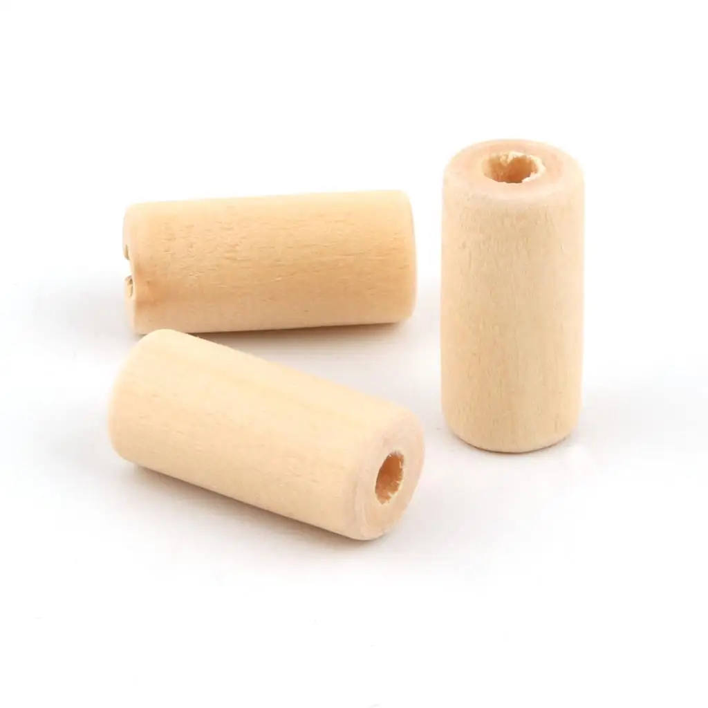 Незавершенные бусины из натурального дерева в форме цилиндра 30 шт. деревянная