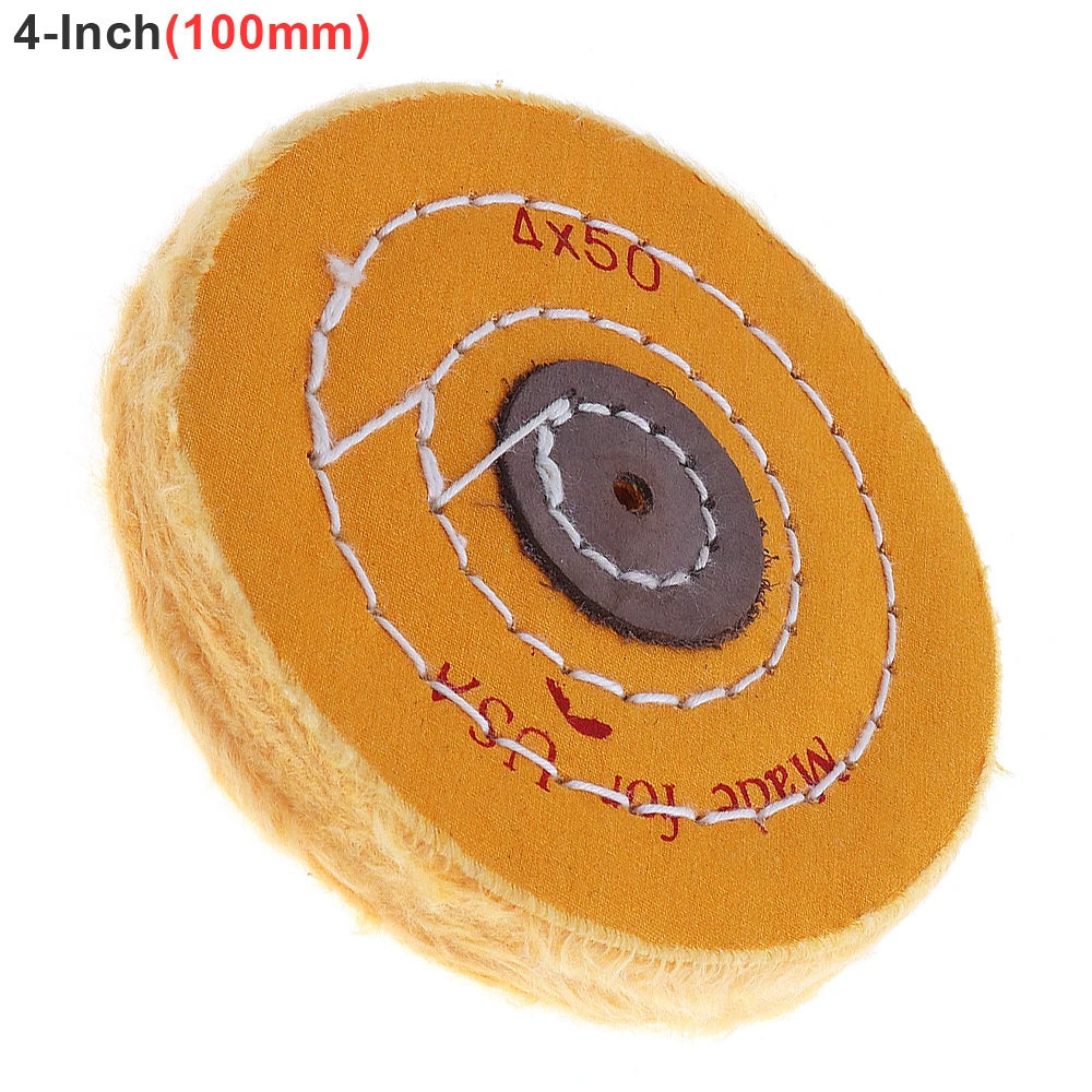 4-дюймовая Т-образная желтая хлопковая ткань полировочное колесо фланелевая