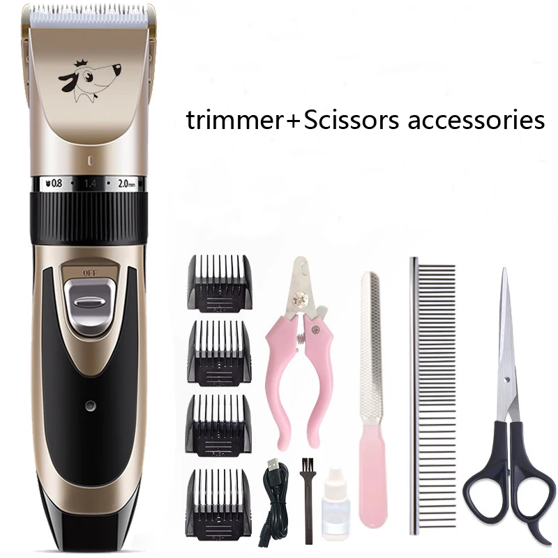 

Rechargeable Dog Hair Trimmer Pet Trimmer Haircut Machine Low-Noise Cat Clipper Kit Pet Hair Remover Grooming Cutter