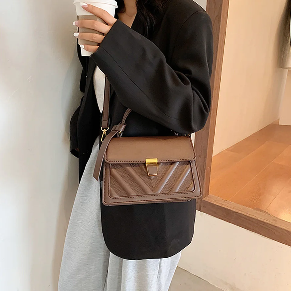 

Small Flap Bag Crossbody Bags for Women 2021 Fashion PU Leather Shoulder Bag Luxury Messenger Bags Handbags Purses Tote Sac De