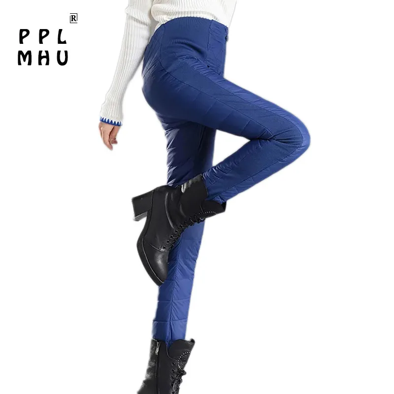 

Basic Thickened Slim Pencil Pants down wadded trousers Women's Pants High quality high Waist Winter warm Stretch Leggings