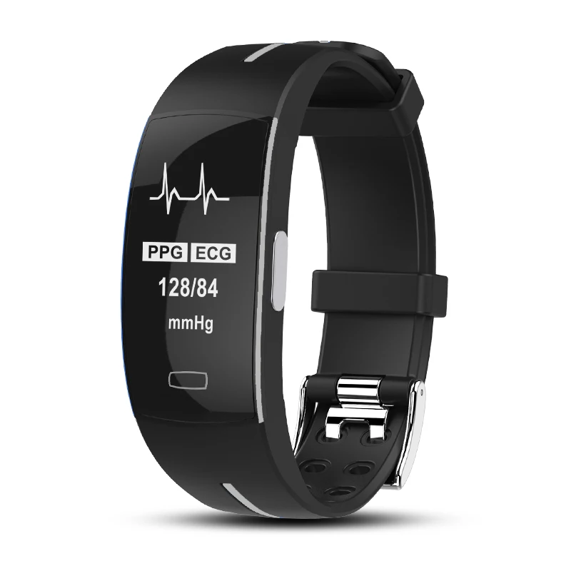Серый P3 умный фитнес Bbracelet монитор сердечного ритма кровяное давление ЭКГ+ PPG здоровье браслет трекер активности Смарт-браслет умные часы - Цвет: Серый