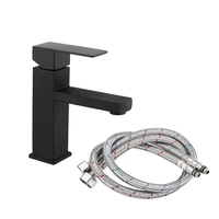 single handle square black bathroom basin faucet sink faucet stainless steel bathroom accessories deck mounted basin tap