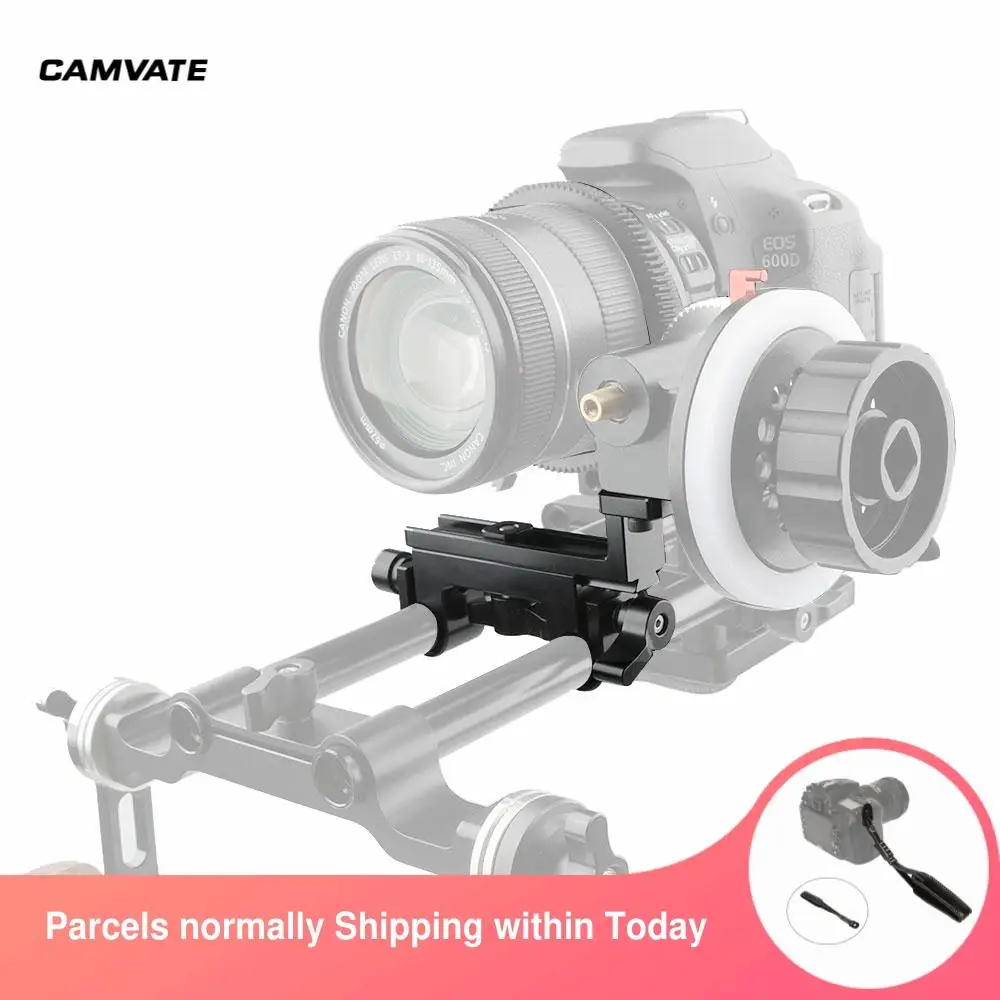 

CAMVATE Standard 15mm Dual Rod Clamp Adapter With Vertical Connecting Plate For DSLR Camera Shoulder Rig LWS Rod Support System
