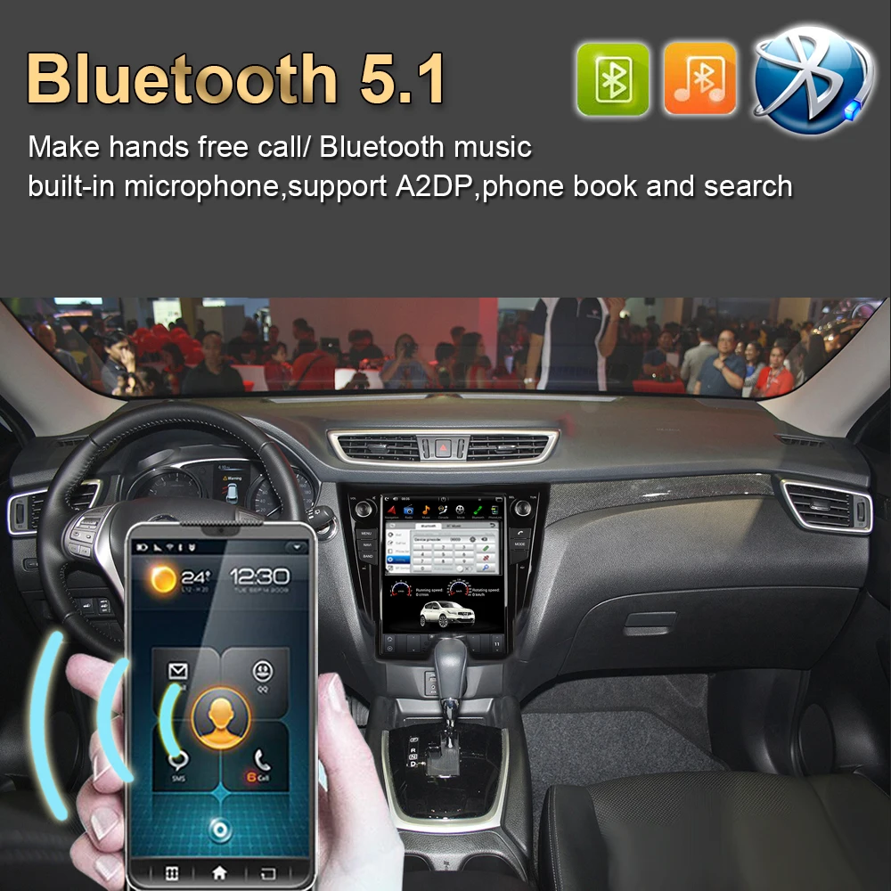 Автомобильный мультимедийный плеер 4 Гб + 64 ГБ GPS-навигация в стиле Tesla для NISSAN