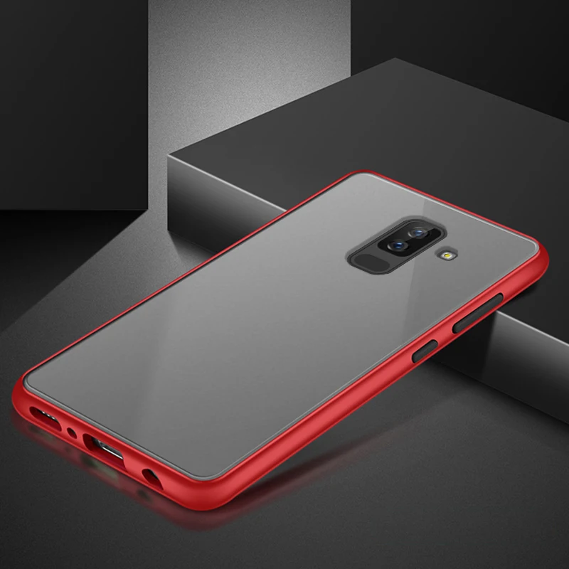 Чехол для Samsung Galaxy J8 2018 матовый прозрачный роскошный противоударный жесткий