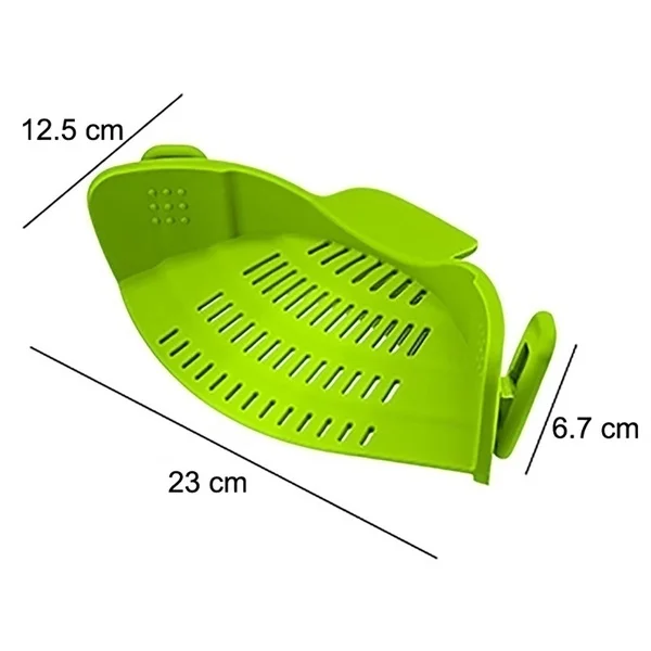 

Silicone Kitchen Strainer Clip Pan Drain Rack Bowl Funnel Rice Pasta Vegetable Washing Colander Draining Excess Liquid Univers