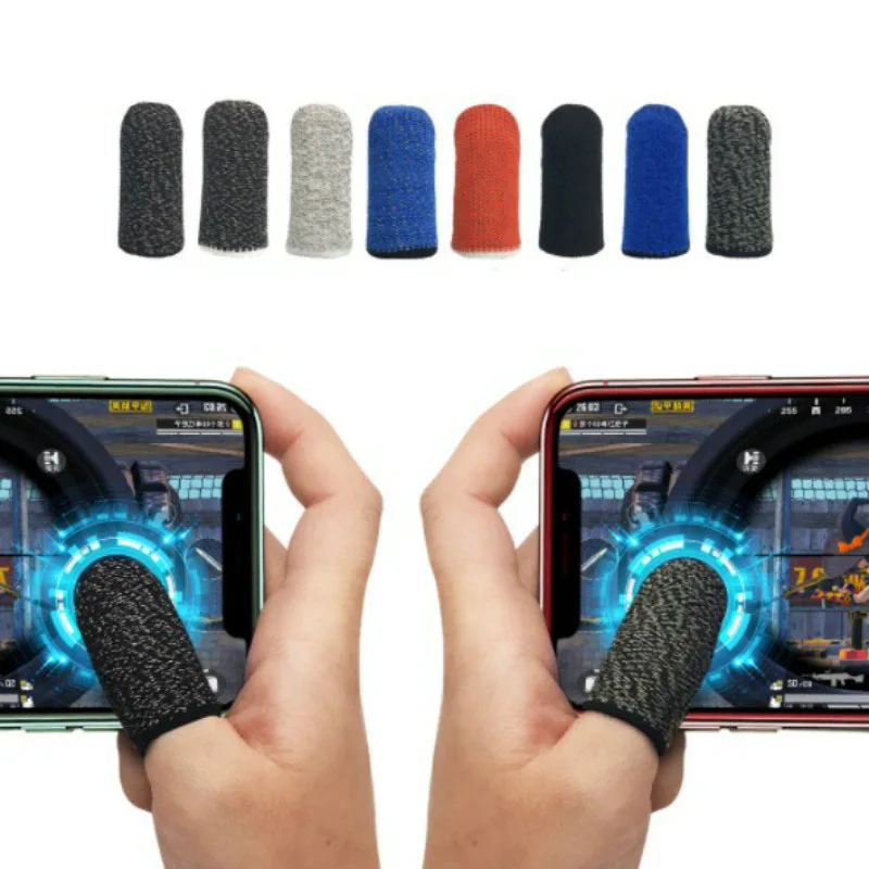 2Pcs Sweat-proof Game Control Finger Cover Breathable Non-Scratch Touch Screen Gaming Finger Pubg Thumb Sensitive Sleeve Gloves