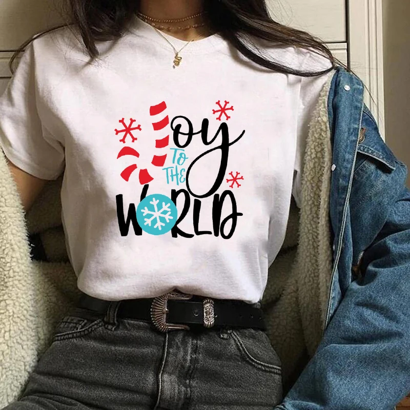 Женская модная Новогодняя одежда с принтом Merry Christmas женская футболка Kawaii футболка Camisas панк женские футболки