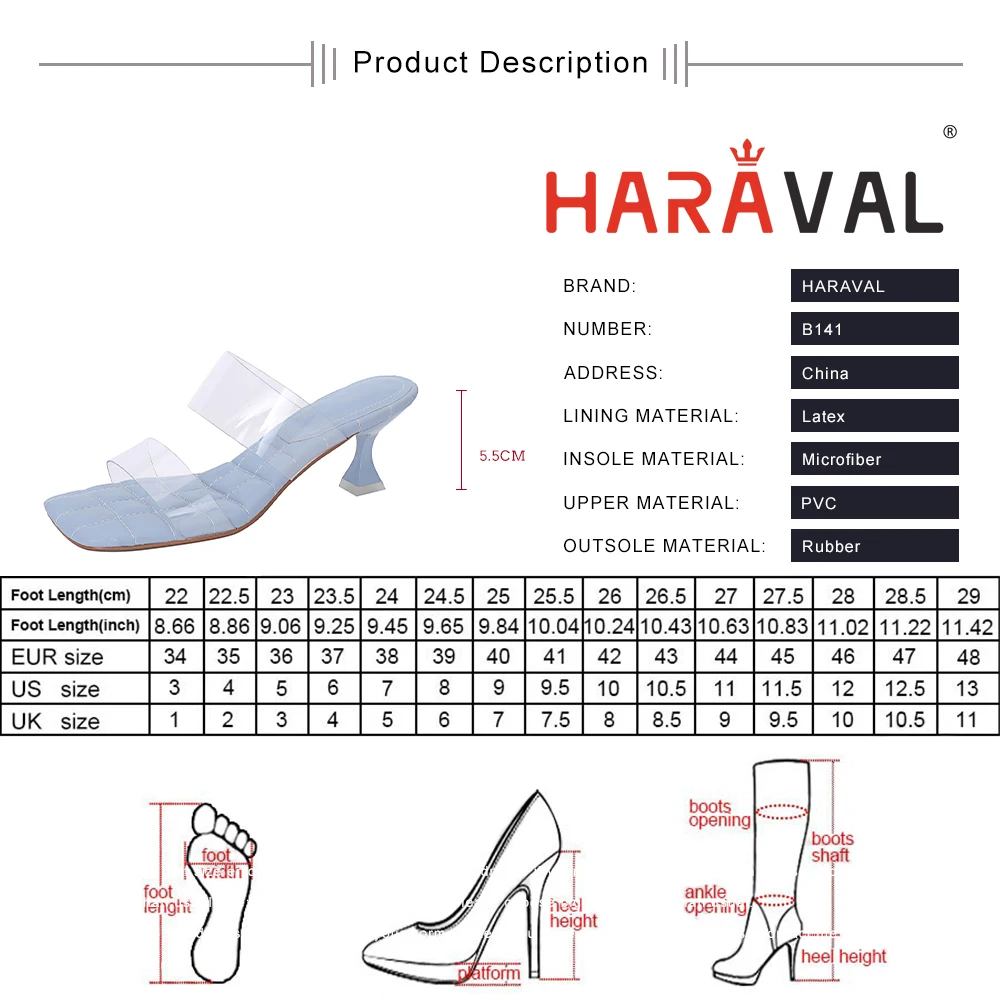 

HARAVAL 2021 Women Jelly Shoes Slide Low High Heels Outside Leisure Summer Women Fashion Blue White Yellow Sexy Female ShoesB141