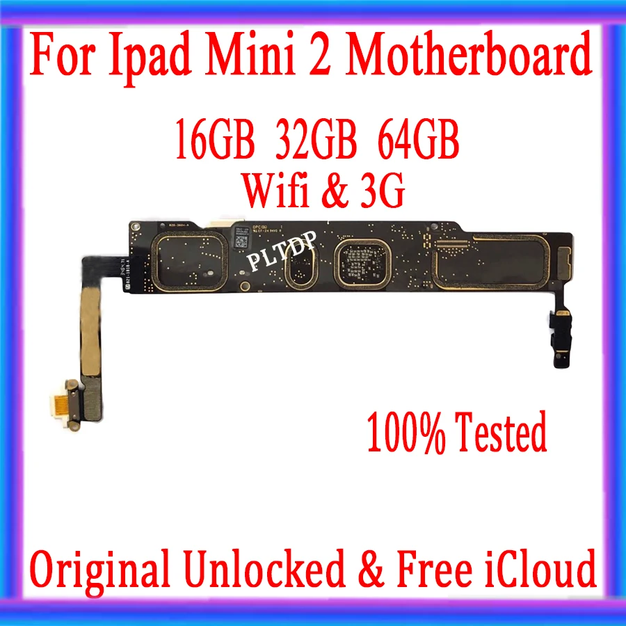 Для Ipad mini 2 материнская плата 16 Гб/32 ГБ/64 ГБ оригинальная разблокированная