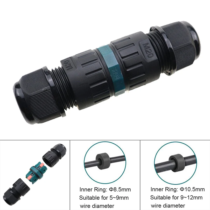 

IP68 electrical cable waterproof connector 3Pin 5-12mm Lighting Connectors for Landscape Lighting Path Light outdoor LED Strip