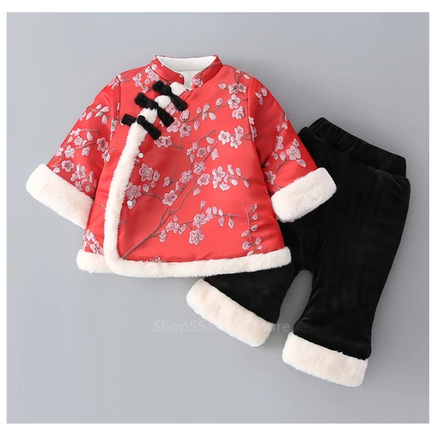 Новогодний костюм Тан для новорожденных традиционный китайский Чонсам наряд