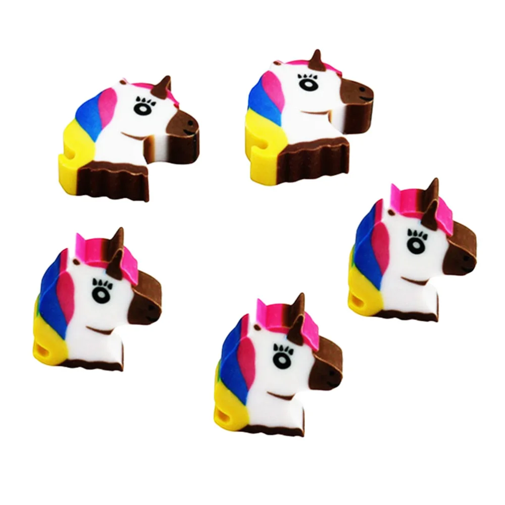 

5pcs Cartoon Erasers Creative Stationery Gift School Supplies Classroom Rewards for Kids Students