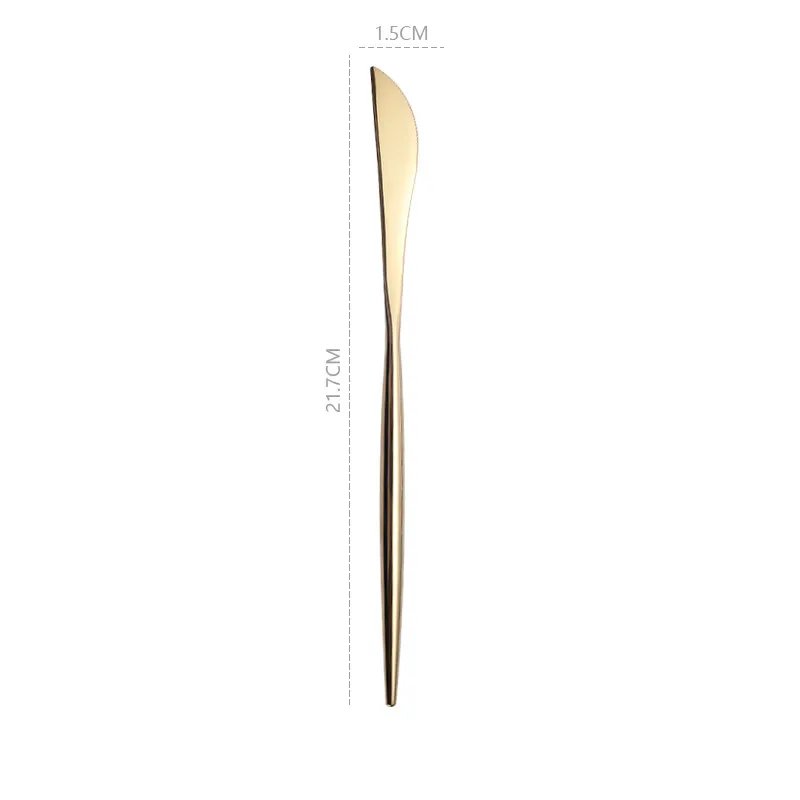 1pc dinner knife Зеркальные золотые вилки, ложки, ножи, посуда, набор столовых приборов из нержавеющей стали, набор серебряных изделий, Золотая палочка для еды, ложка, нож, набор вилок - Цвет: 1pc dinner knife