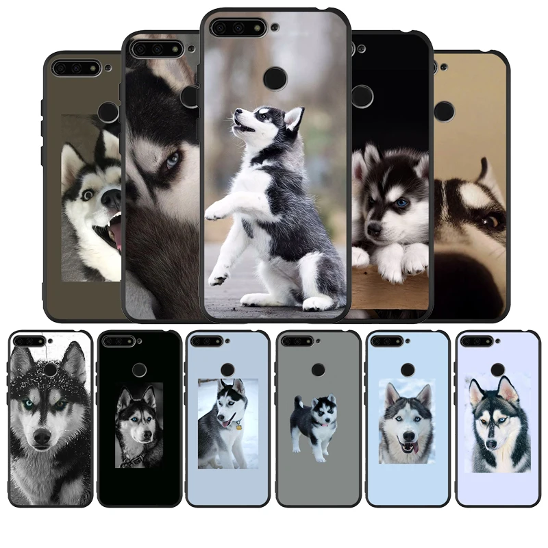 Husky black Silicone Phone Case For honor 20 Pro 8 8X 9 10 Lite for Mate 30 cove | Mobile Cases &amp Covers
