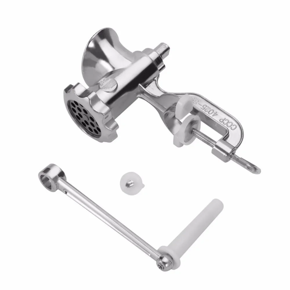 

Manual Meat Mincer Grinder Sausage Mince Food Maker Kitchen Metal Sausage Stuffer Tool (Silver TB-5)