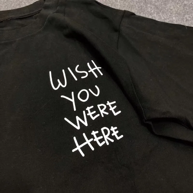 

Travis Scott 19ss Astroworld T shirt Men 1:1 YOU WERE HERE T shirts Colored letters Tees Travis Scott T-shirt