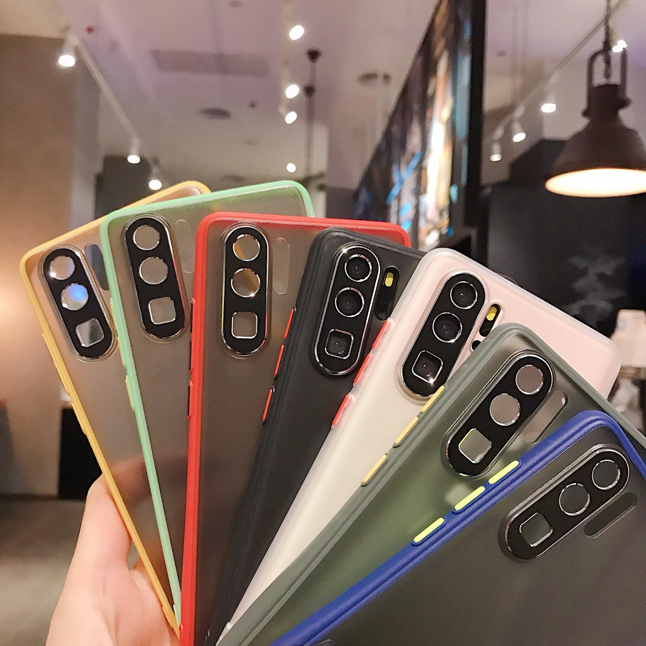Для huawei mate 30 20 Pro чехол противоударный контрастная цветная рамка матовый