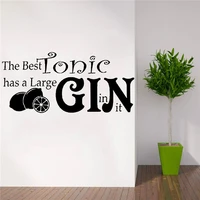 makeyes gin words the best tonic wall stickers glass cup pattern wallpaper vinyl art design quotes home kitchen dw21401