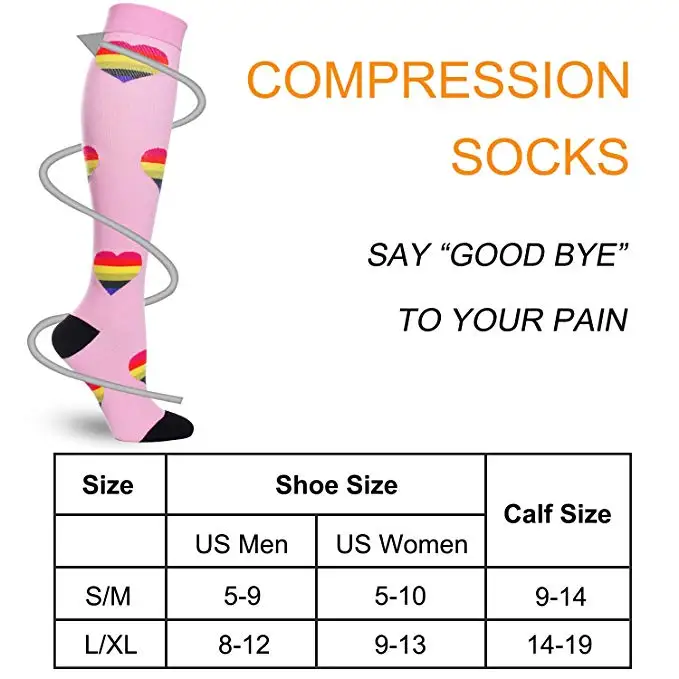 Компрессионные носки для мужчин и женщин спортивные высокие с защитой от