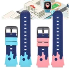 Ремешок силиконовый детский спортивный для мальчиков и девочек, Универсальный сменный регулируемый браслет для умных часов, аксессуары для часов, 20 мм