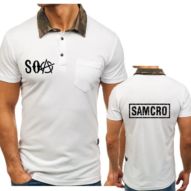 Летняя мужская футболка для детей SOA Sons of anarchy Высококачественная Хлопковая поло