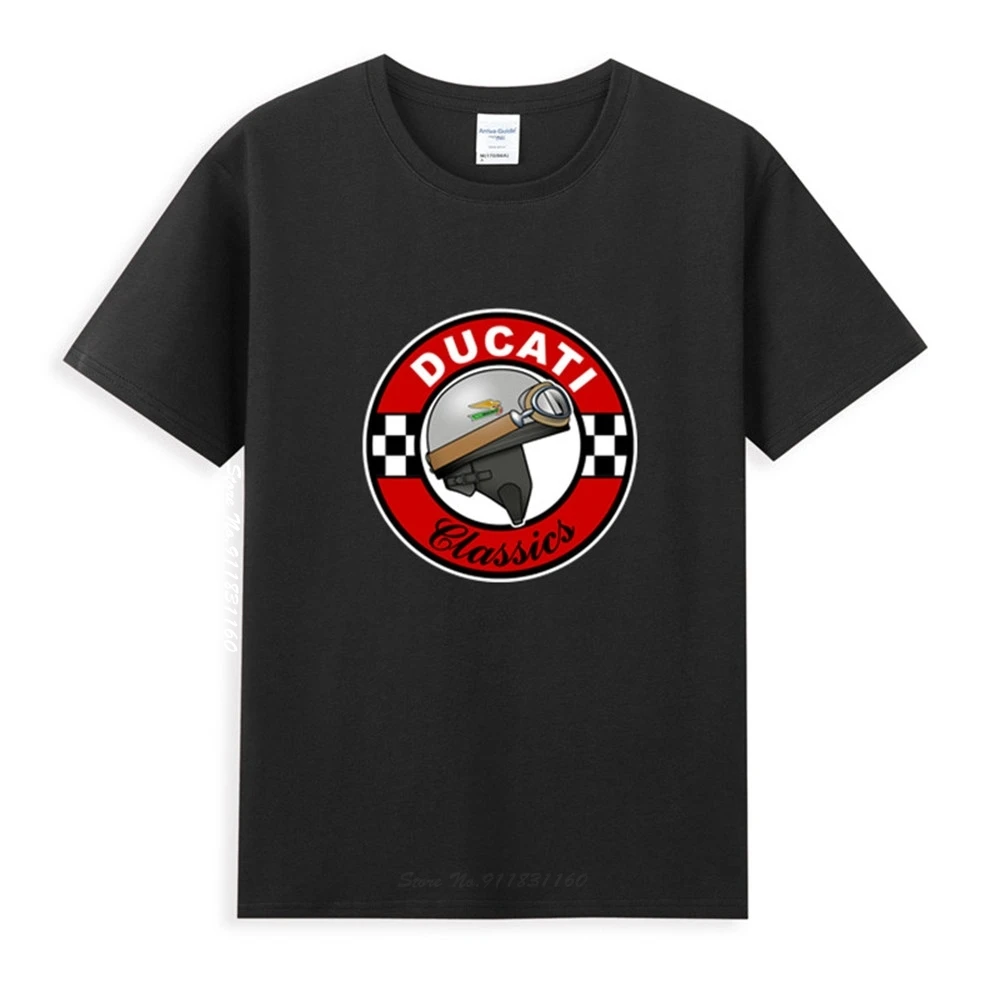 

DUCATI Helmet Motorcycle Logo Classic Black T-Shirt Newest Summer Men's Short Sleeve Popular Tees Shirt Tops Novel Unisex
