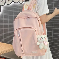 new women backpack solid color student backpack big capacity travel rucksack book bag schoolbag for teenage girl boy