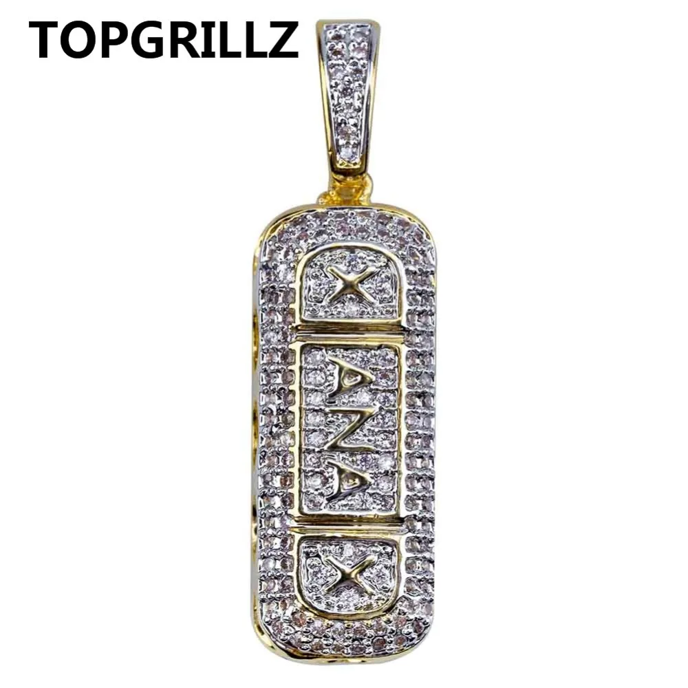 TOPGRILLZ позолоченное ожерелье в стиле хип-хоп со льдом и микро проложенным фианитом Xanax Pill и подвеской для мужчин и женщин