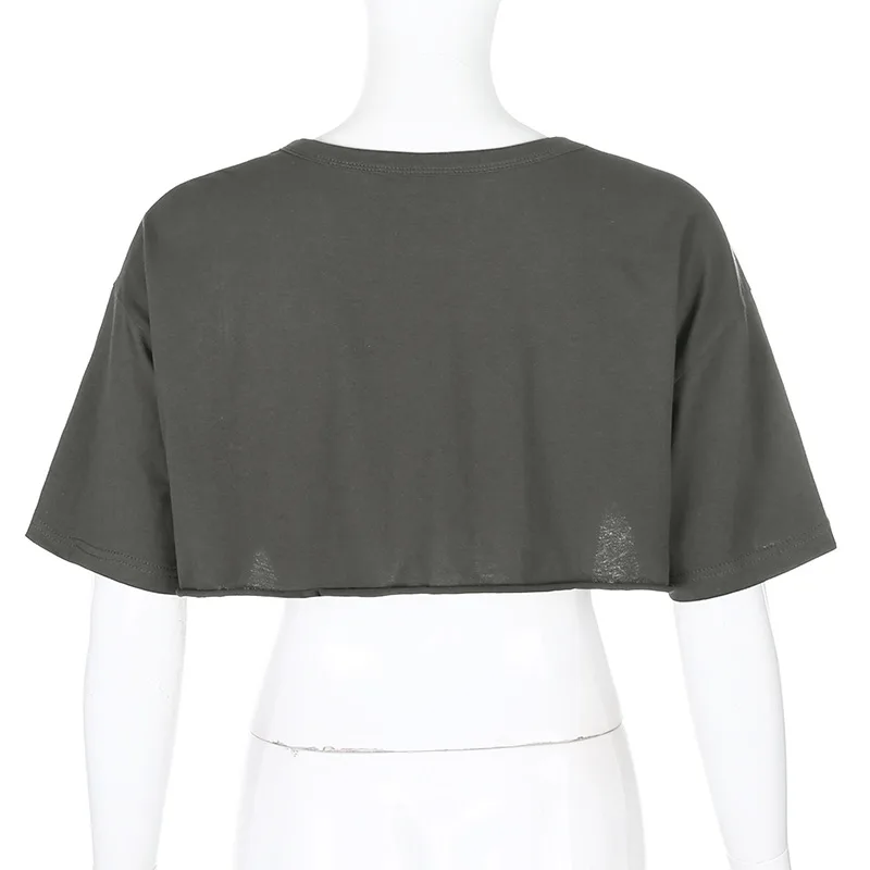 

Irregular lace patchwork O-Neck short sleeve Solid T-shirt for women