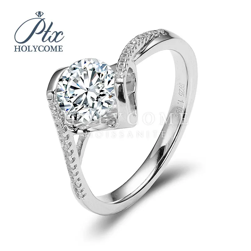 

$98 A Set 925 Sterling silver moissanite jewelry hot sale Including ring necklace earrings round customized jewelry wholsale l