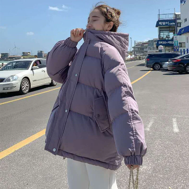 2021 Женское зимнее хлопковое пальто повседневное женское на молнии с длинным