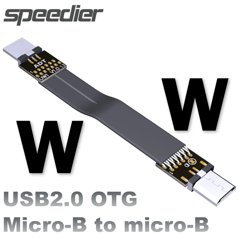 

ADT оптовая продажа, новинка, USB 2,0 OTG Micro-B к Micro-B плоский ленточный кабель, штекер USB 480 Micro-USB Плоский Кабель-адаптер для передачи данных м/Bps