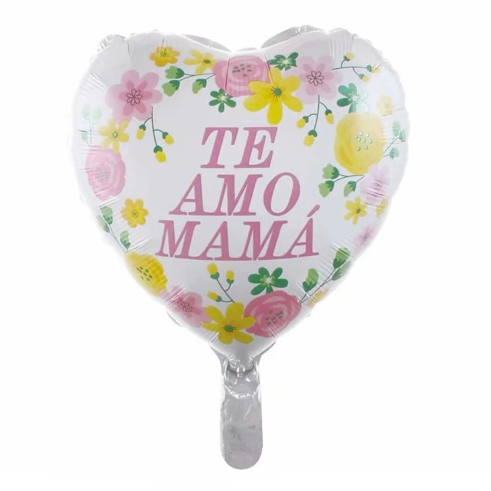 

18inch Printed Spanish Mother Foil Balloons Mother's Day Heart Shape Love Globos Decor Mama Balloon Gifts Balloon Decoration