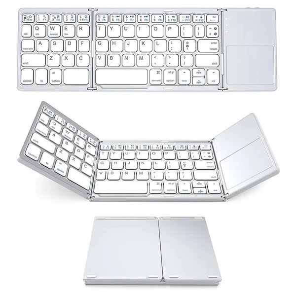 

Portable Triple-folding Wireless Bluetooth Keyboard With Touch Folding External For Mobile Phone Tablet Genuine New Arrivals