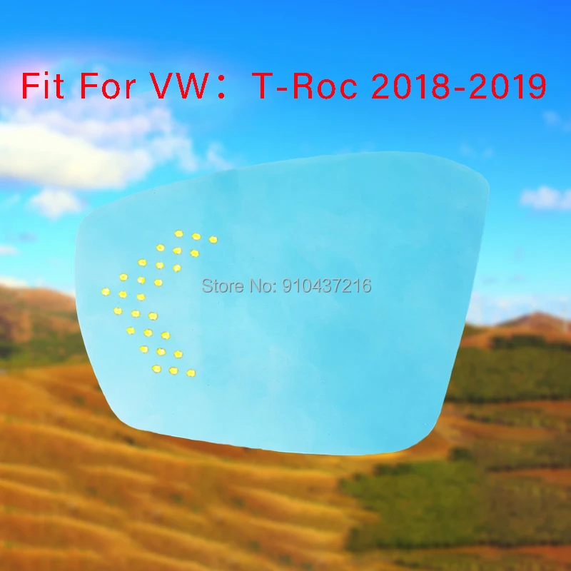 

For Volkswagen VW T-Roc 2018-2019 Demist Car Rearview Mirror Glare Proof Blue Glasses Led Lamp Heated turn single