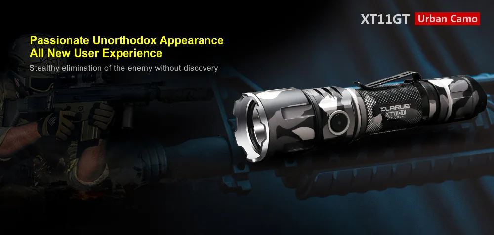 Klarus XT11GT светодиодный фонарик 2000 люменов CREE XPH35 HD E4 Тактический USB Перезаряжаемый фонарик с батареей 18650(городской камуфляж