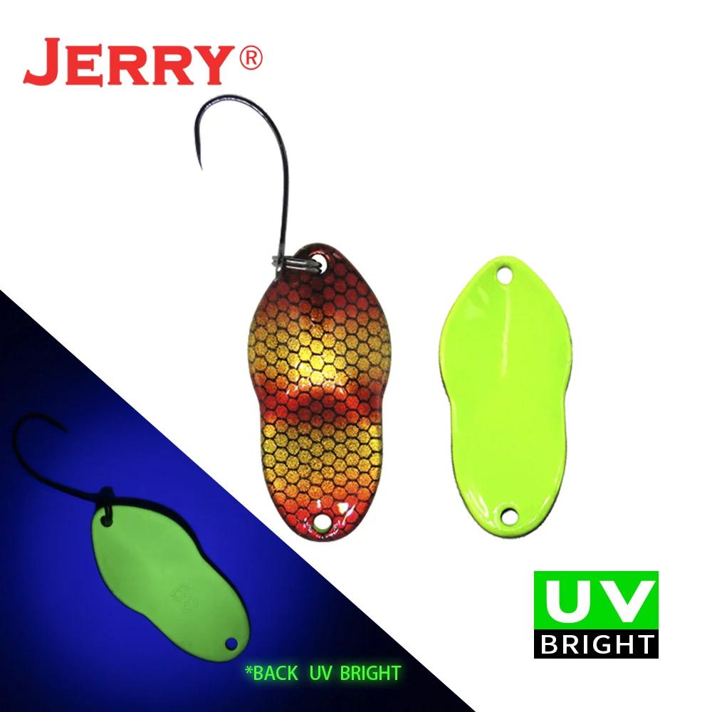red pattern Jerry 2 г 3 г микро рыболовные приманки сверхлегкие латунные металлические жесткие приманки один крючок пресноводная зона форель Щука окунь ложка безделушка pesca - Цвет: red pattern