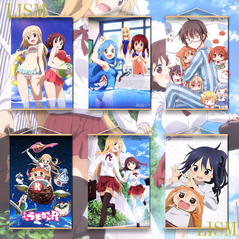 

Himouto! Umaru-chan Doma Umaru Ebina Nana Anime manga wall Poster solid wood hanging scroll with canvas painting