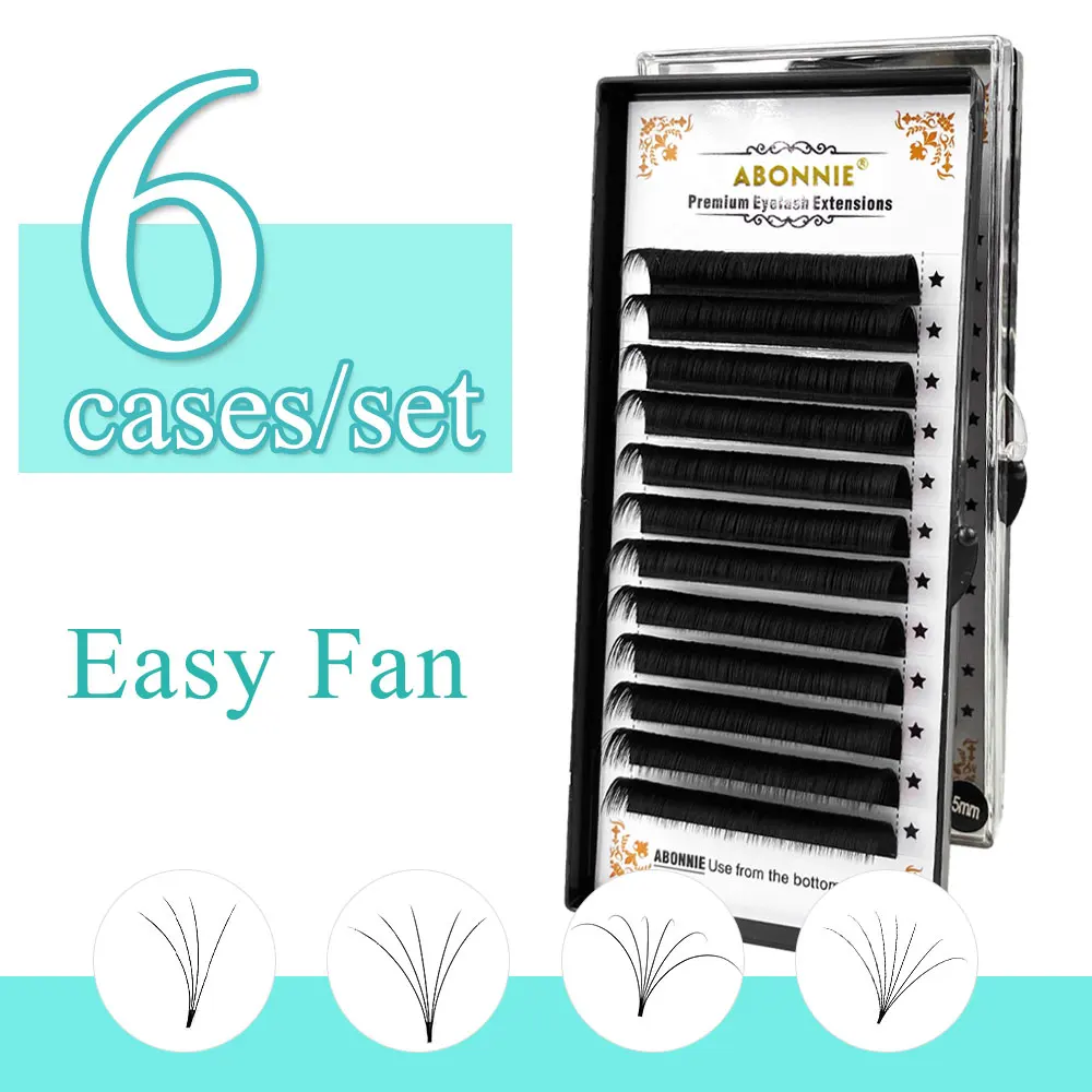 

Abonnie Best Selling Easy Fan Cashmere Lash Extensions 0.05/0.07 Eyelash Extension Volume Russian Blooming Matte Flowering Fan
