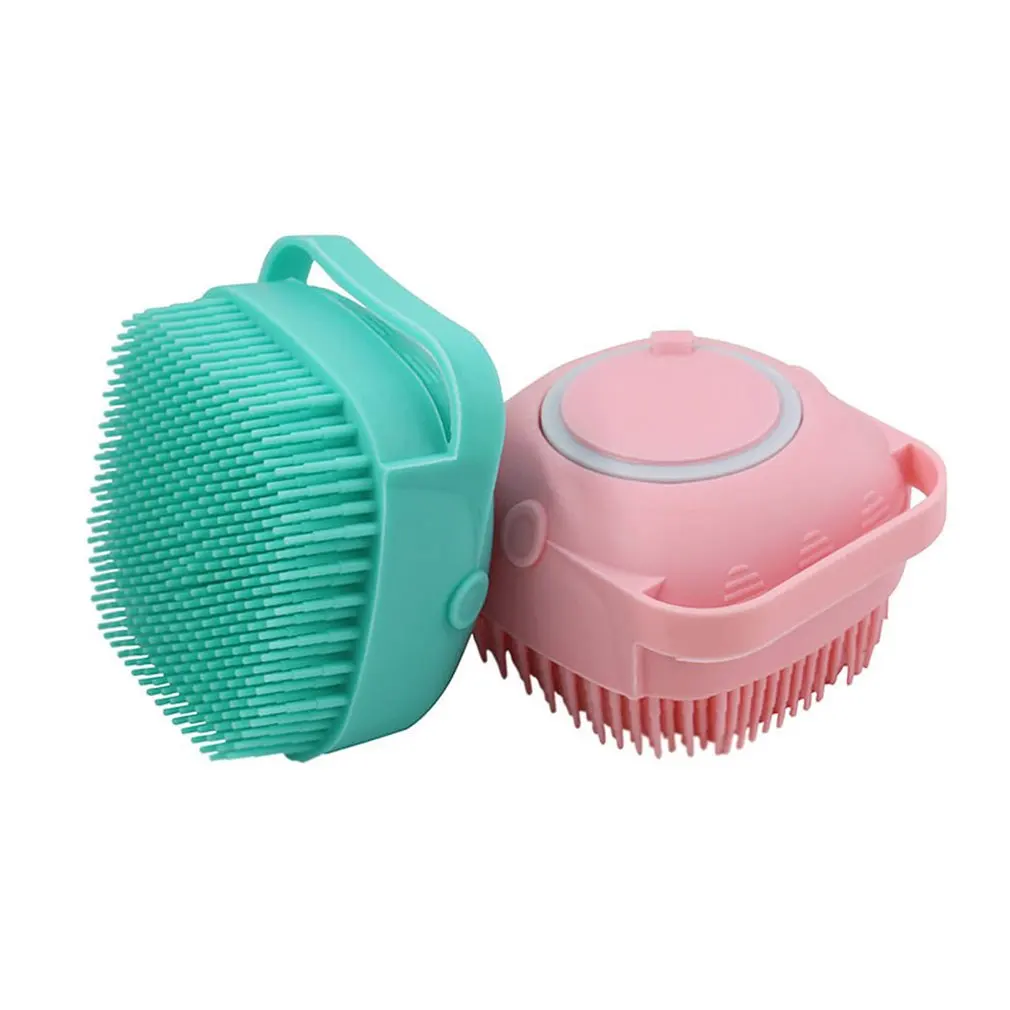 

Pet Dog Shampoo Brush 2.7oz/80ml Cat Massage Comb Grooming Scrubber Brush for Bathing Short Hair Soft Silicone Rubber Brushes