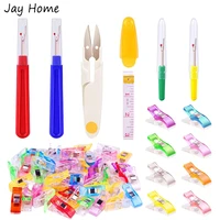 20pcs sewing quilting fabric clips with seam ripper thread remover soft tape measure scissors tool kit for sewing craft supplies
