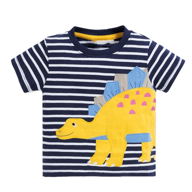 2019 летняя хлопковая футболка в полоску для мальчиков новые модные футболки с