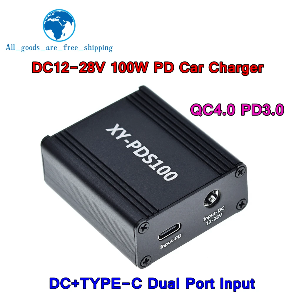 

Dual USB Charging Module 20V 5A 100W Voltage Converter Type-C QC2/QC3/FCP/SCP/PPS/LVDC/PE1.1/PE2.1/PD Charging Protocol